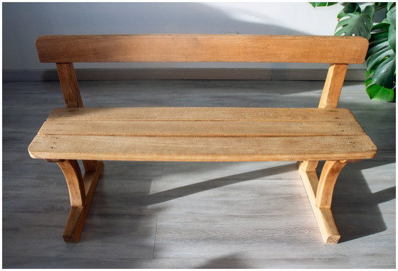 Image 1 of Banc d'ecole en bois massif début XX -ème