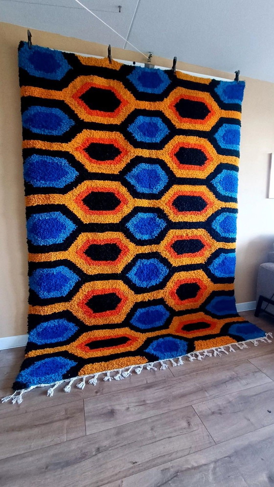Image 1 of Unique Moroccan wool carpet - 2 x 3 meters - retro / space age style
