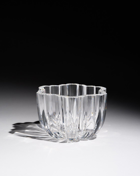 Image 1 of Kosta Boda Anna Ehrner “Olivia” kristallen schaal model 58028 Zweden jaren 70 gesigneerd H11cm