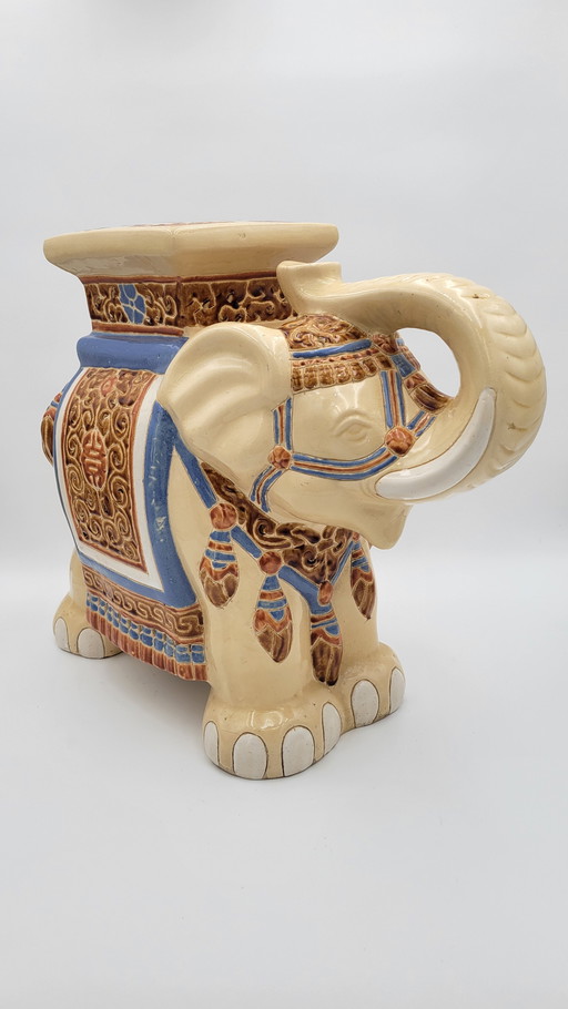 Ceramic Plant Holder Elephant Shape Glazed Ceramic