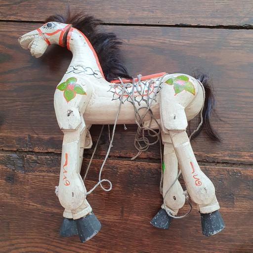 Horse Marionette Old Handmade