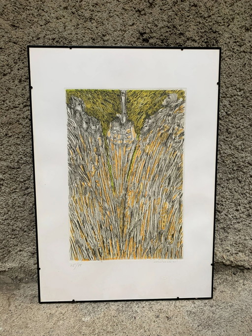Lithographie de Remo Brindisi, années 1980