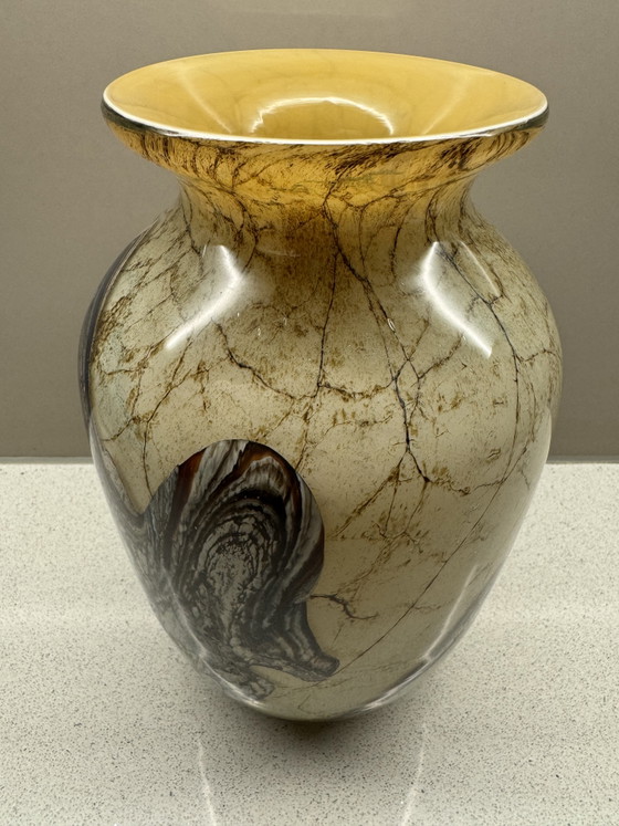 Image 1 of Beautiful Unica Glass Vase – Master Glassblower Jean-Claude Novaro