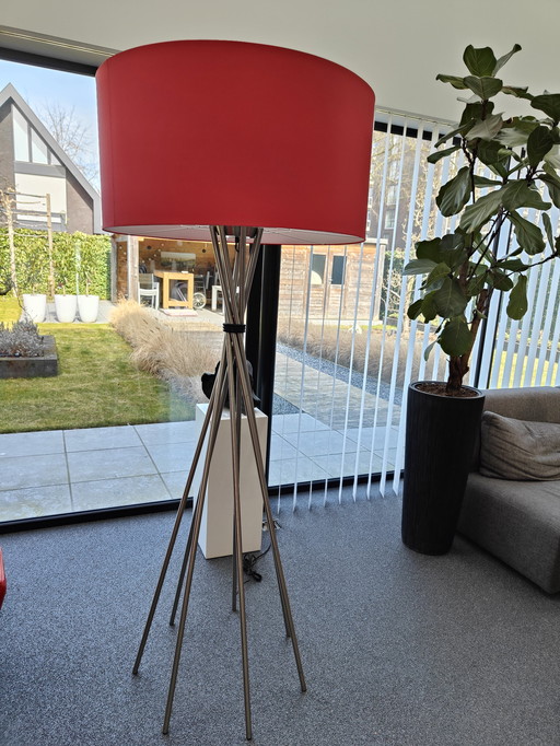 Vloerlamp/Schemerlamp Met Rode Kap