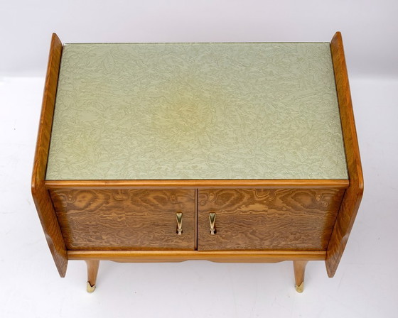 Image 1 of Pareja de Mesillas de Noche Art Decó Italianas Fresno Blanco Briar, Años 20