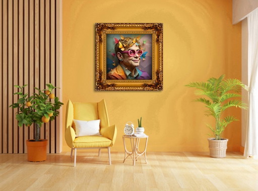 MikoArt-Liquid Gloss®-07FP/EltonJohn-120x120cm