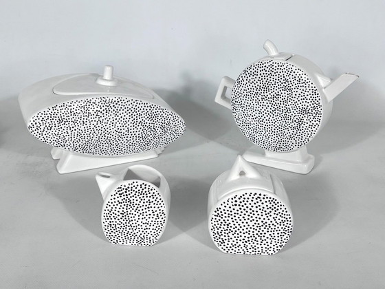 Image 1 of Servizio da tè in ceramica di Mas per Memphis Milano, anni '80, set da 7