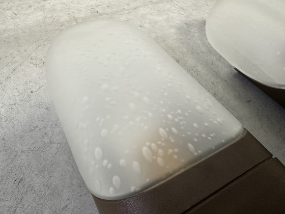 Image 1 of 2x Lampada da parete vintage in vetro smerigliato - Hans Popp