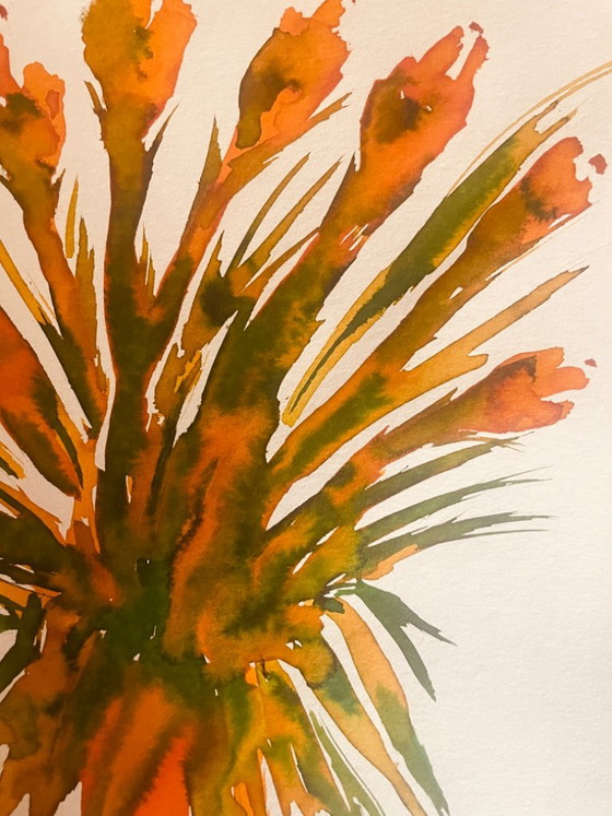 Bodegón firmado « Ramo de flores solares anaranjadas » – Arte, Paper (photo 8 of 11)