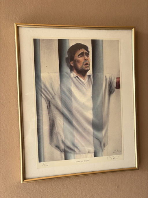 Karl Meersman – „Bars of Stripes“ (Diego Maradona) – Handsigniert 3/500
