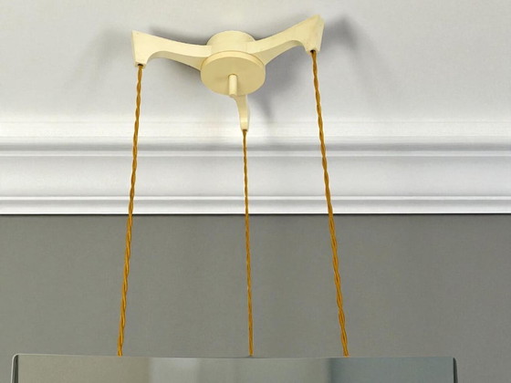 Image 1 of Lampadario a sospensione a cascata a 3 luci in ghisa verde, 1960