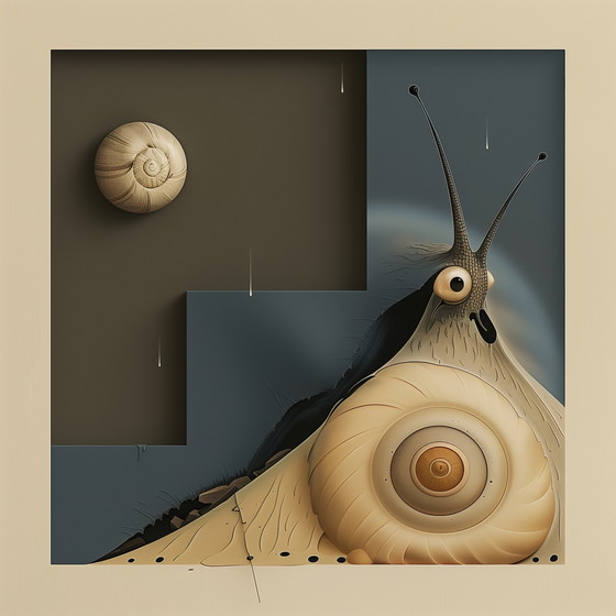 Image 1 of Unique Edition: High-Quality Giclée - The Adventures of Monsieur Escargot in the Surrealist Revolution