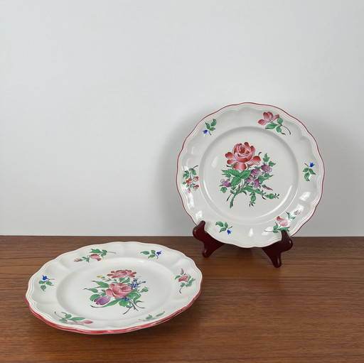 Ensemble de 2 assiettes à dîner KG Luneville "Old Strasbourg", début du 20e siècle