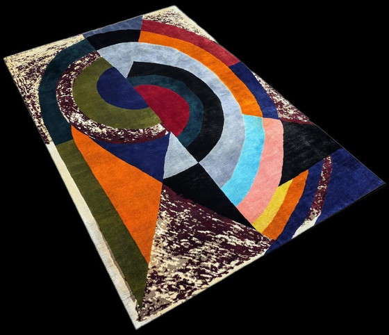 Alfombra Demi-Cercles de Sonia Delaunay – Lana de seda anudada a mano sobre algodón (200x300cm) – Wool (photo 4 of 10)