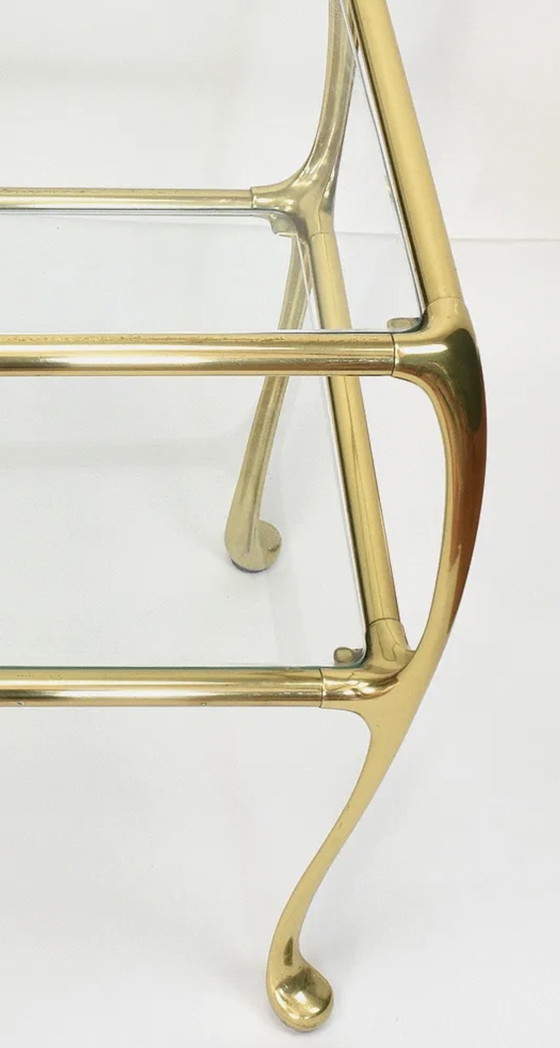 Image 1 of table d'appoint en laiton de style Hollywood Regency