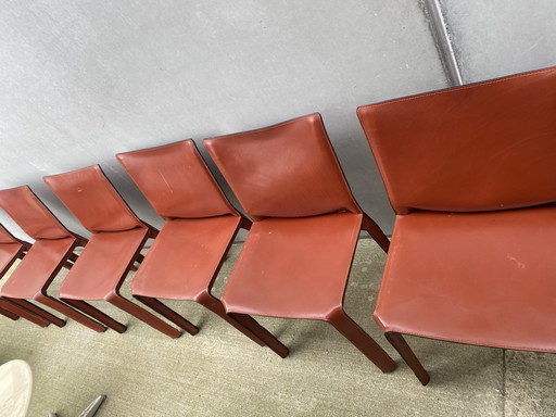 6x Cassina Chairs Cab 412 By Mario Bellini