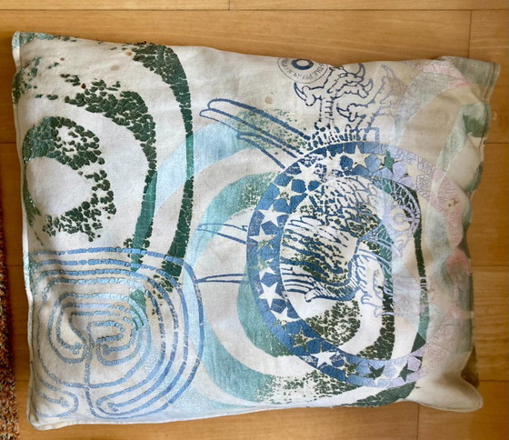 The People of the Labyrinths pillow with print, Textile, Beige (photo 5 of 6)