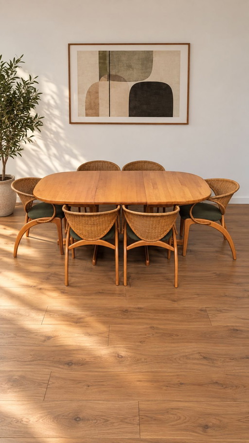 Table et chaises LUBKE vintage design scandinave 