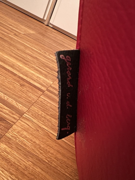Image 1 of Longa-Sessel con Hocker (rotes Leder) de Gerard van den Berg