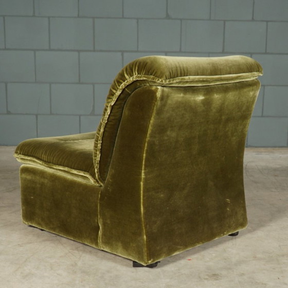 Image 1 of Mid-century modular sofa – green velvet – 1970s