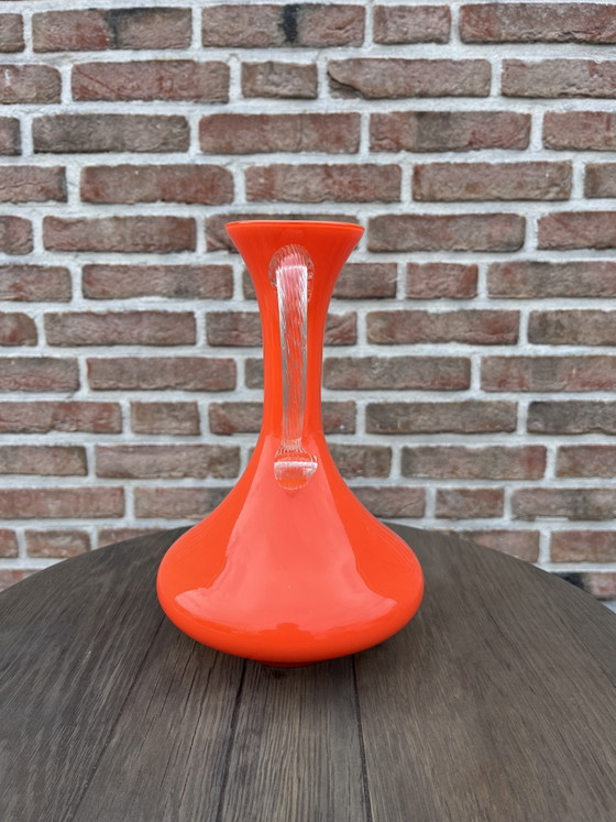 Vintage Orange 1970s Murano Vase – Glass & Decanter, Glass (photo 5 of 7)