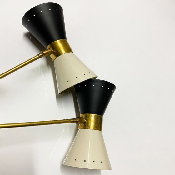 Diabolo Gelenk-Doppelwandleuchte, Design aus den 1950er Jahren – Wandleuchten, Brass, Metal (photo 13 of 15)