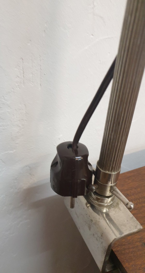 Image 1 of Lámpara de escritorio Zenith cromada con pinza, de Vossloh Werke, década de 1930.