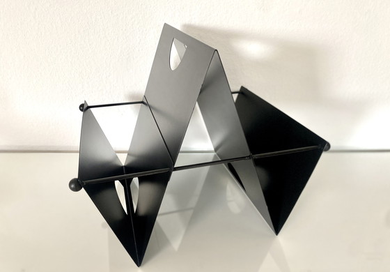 Image 1 of Postmodern magazine rack from the 1980s, designed in the style of Memphis