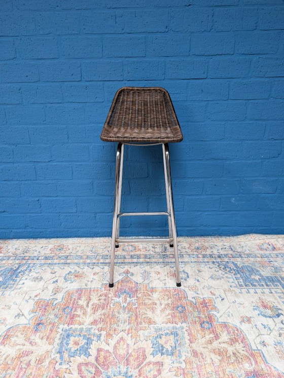 6x Vintage Barkrukken, Rohé Noordwolde, Jaren 60 – Rattan (photo 5 of 19)