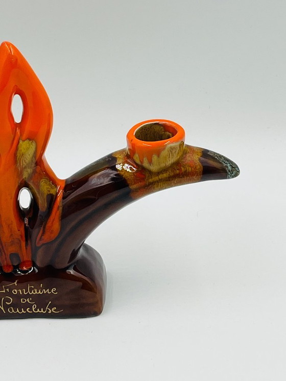 Image 1 of Vallauris dubbele kandelaar, vintage keramiek van Fontaine de Vaucluse