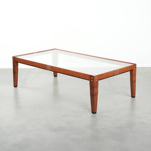 Wunderschöner Art-Deco-Couchtisch von Schuitema aus der Decoforma-Serie mit Glasplatte in sehr gutem Zustand – salontafels