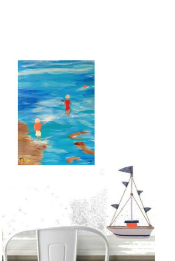 Image 1 of Sea beach painting