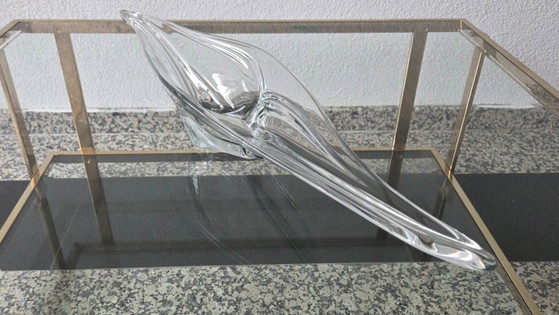 Image 1 of Centro de mesa/frutero de cristal de gran tamaño de mediados de siglo (66 cm) – Art Vannes (Pierre d'Avesn)