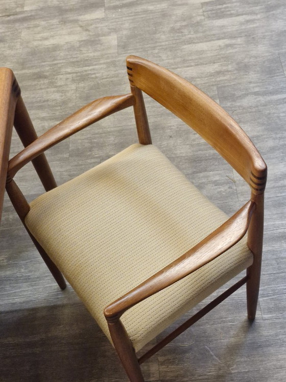 Sedie da pranzo Bramin design danese - set 5 pezzi, Tessile, Beige (foto 8 di 13)