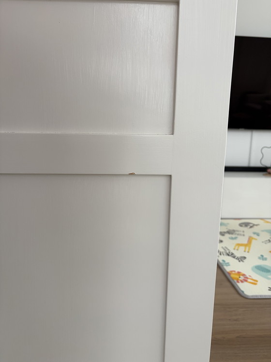 Image 1 of Culla per bambini dipinta a mano, bianca lucida