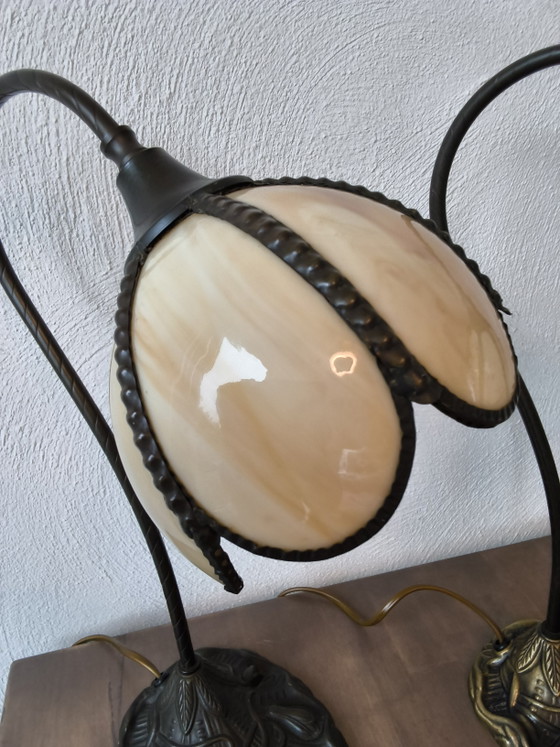 Lampes de table Art Déco – Honsel, Bronze, Glass (photo 6 of 9)