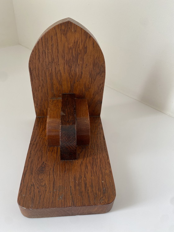 Image 1 of Art deco wooden bookends - Amsterdam school - Vintage