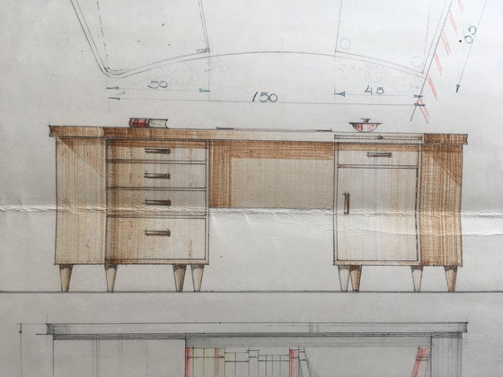 Image 1 of 1930s Pearwood Desk