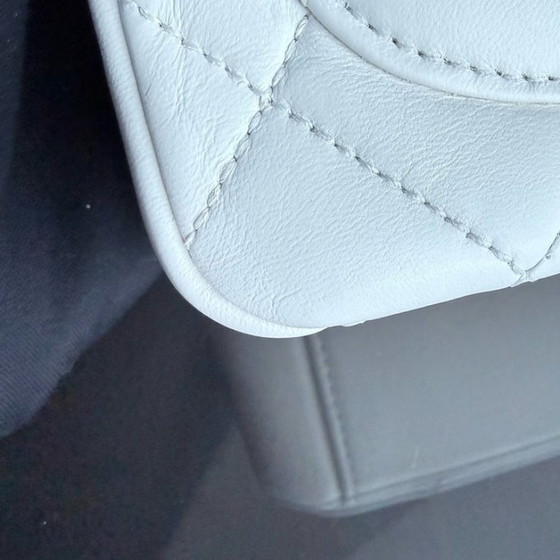 Image 1 of Chanel Classic Flap Mini Square - 17CM Quilted Lambskin White Gold Hardware Microchip