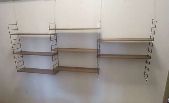 Large 1950s Wall Rack With 8 Shelves – Wall cabinet, Metal, Wood (photo 8 of 8)