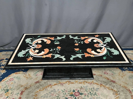 Coffee table in Pietra Dura technique. – Marble (photo 8 of 8)