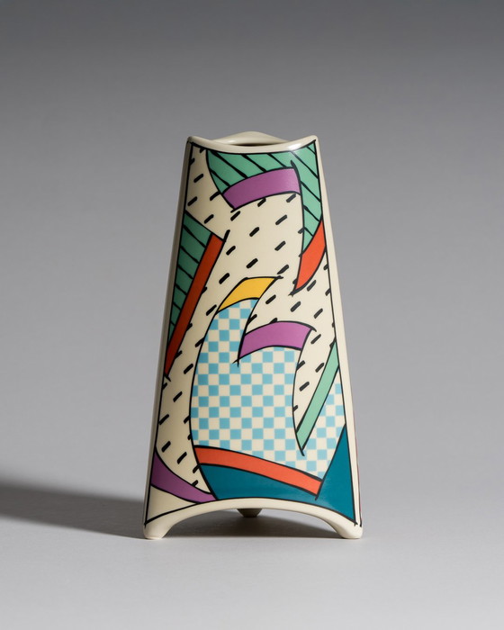 Image 1 of Dorothy Hafner for Rosenthal, “Flash” Vase Duo with Matching Ashtray, Germany, 1980s