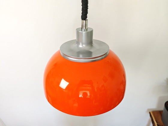 Image 1 of Lampada a sospensione vintage Meblo Guzzini, lampada a soffitto Guzzini Faro, Space Age, atomica, lampada a sospensione retrò, s