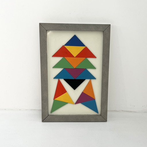 Ingelijste geometrische muurkunst, 1980S