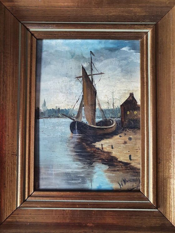 Image 1 of Deux peintures marines H. Verreyken 1907