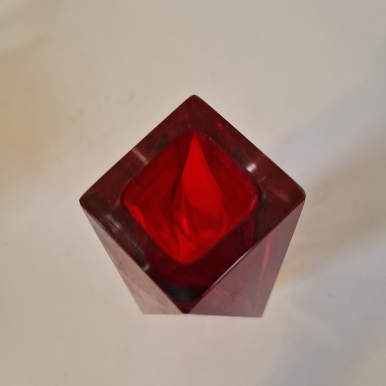 Image 1 of Red Murano Sommerso Vase by Luigi Mandruzzato, 1960s – 20 cm
