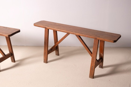 Image 1 of Par de bancos franceses del siglo XIX