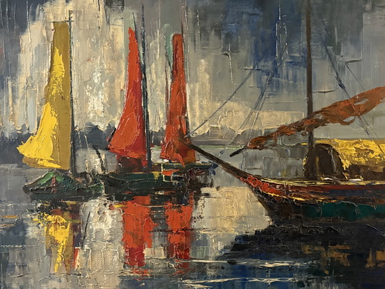 Image 1 of Très beau tableau avec des voiliers