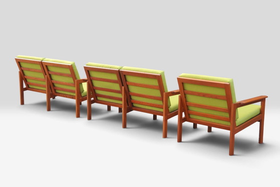 Illum Wikkelsø „Capella“ Set di 1 Poltrona e 2 Divani – Niels Eilersen – Anni '60 – Sofà, Legno, Tessile (photo 8 of 15)