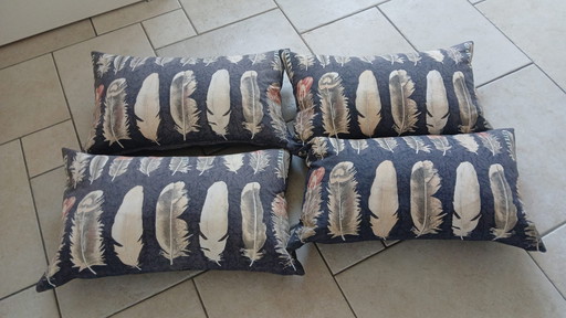 4x Decorative Cushion 40x65 Back Cushion Decorative Cushions Incl Inner Cushion